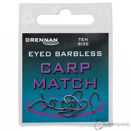 Drennan Eyed Barbless Carp Match 08 horog