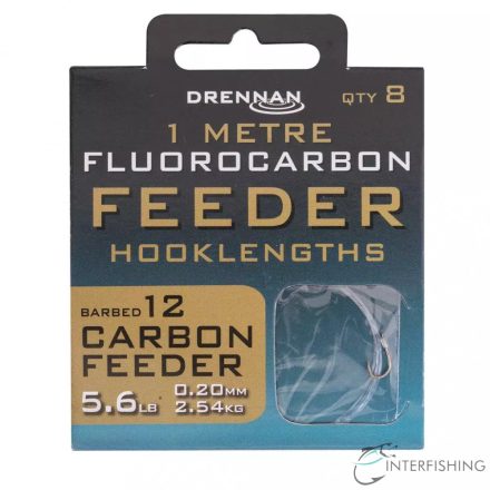 Drennan 1m Fluorocarbon Feeder Rig Carbon Feeder 12 előkötött horog