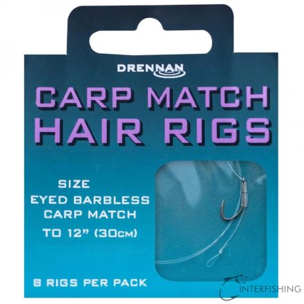 Drennan Carp Match Hair Rigs 16-4lb előkötött horog